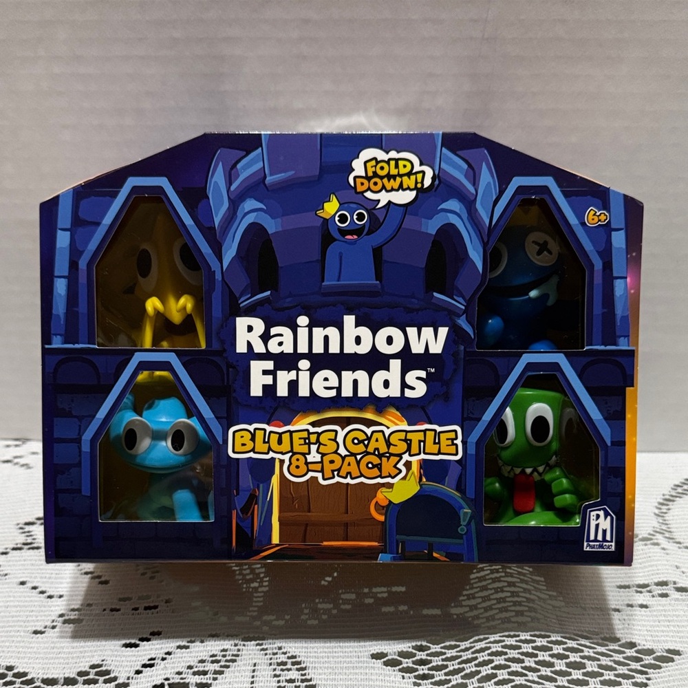 Rainbow Friends Blue's Castle 8-Pack Yellow Cyan Blue Green + 4 Mystery Figures